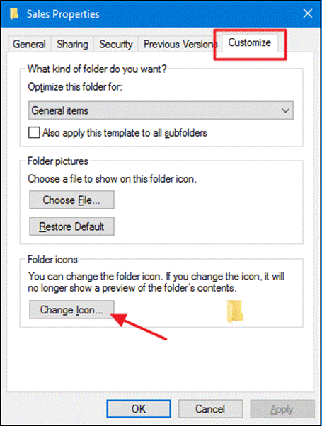 how to change folder image